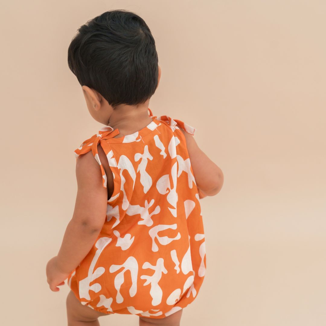 Stampscape - Mulmul Cotton Knot Type Romper