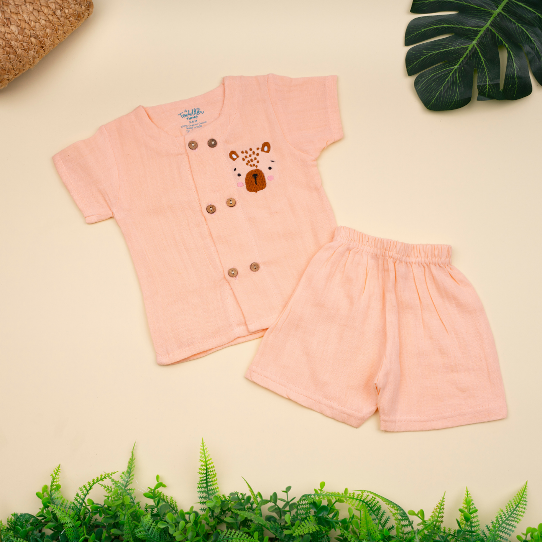 Woofie - Crinkled Muslin Co-ord Set