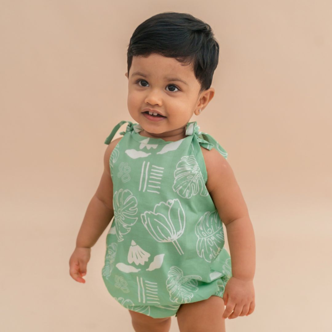 Lilsplash - Mulmul Cotton Knot Type Romper Pack of 2