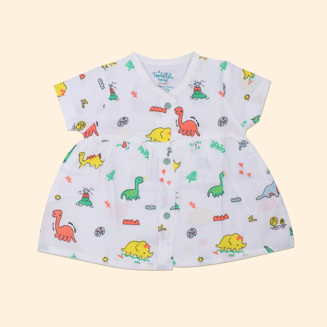 Jungkat - Muslin Button Frock - Pack of 2