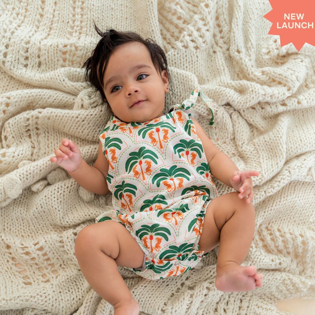 Stampscape - Mulmul Cotton Knot Type Romper