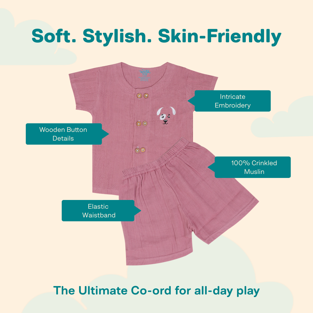 Woofie - Crinkled Muslin Co-ord Set