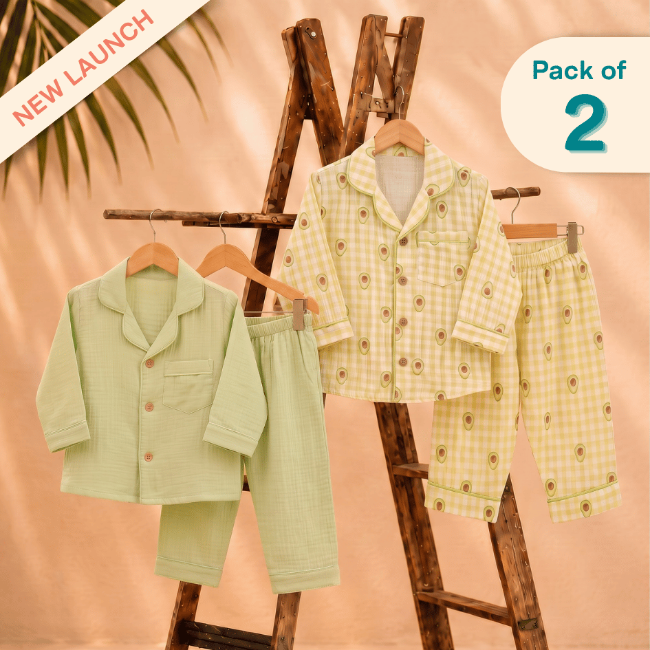 Lemonade Days - Crinkled Muslin Sleepsuit Pack of 2