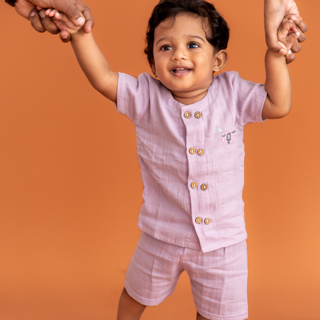 Lil Koala - Crinkled Muslin Co-ord Set
