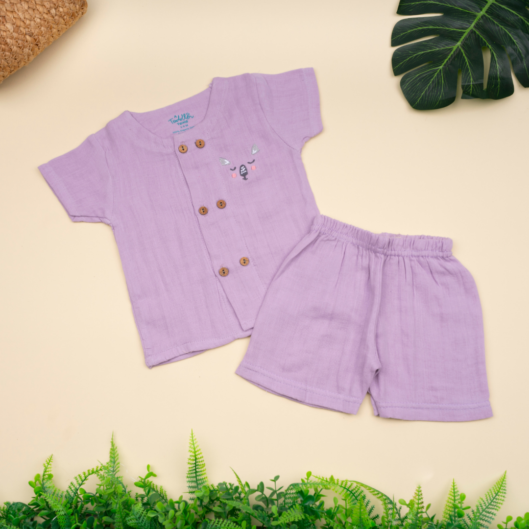 Woofie - Crinkled Muslin Co-ord Set