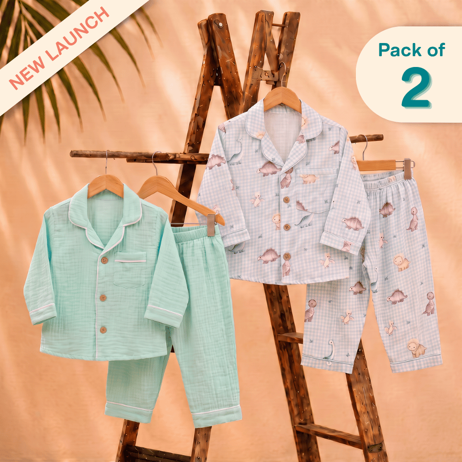 Lemonade Days - Crinkled Muslin Sleepsuit Pack of 2