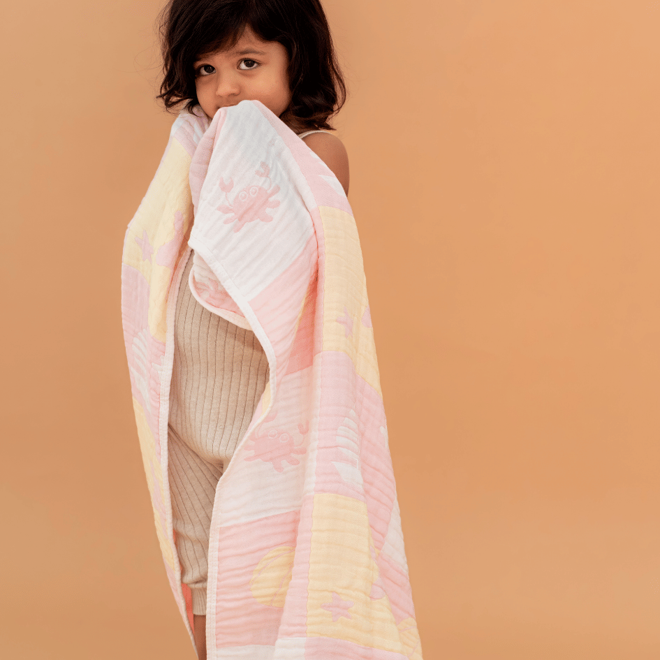Happy Garden - Crinkled Muslin Bamboo Blanket