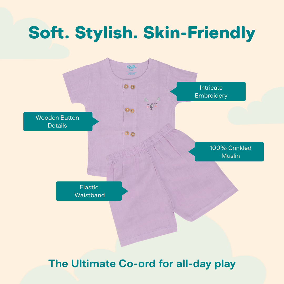 Woofie - Crinkled Muslin Co-ord Set