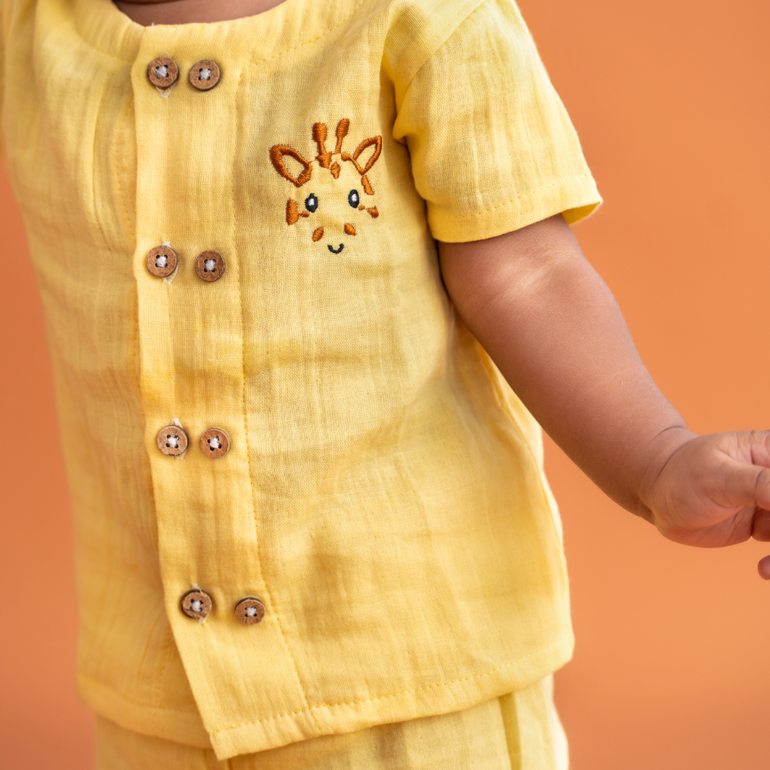 Woofie - Crinkled Muslin Co-ord Set