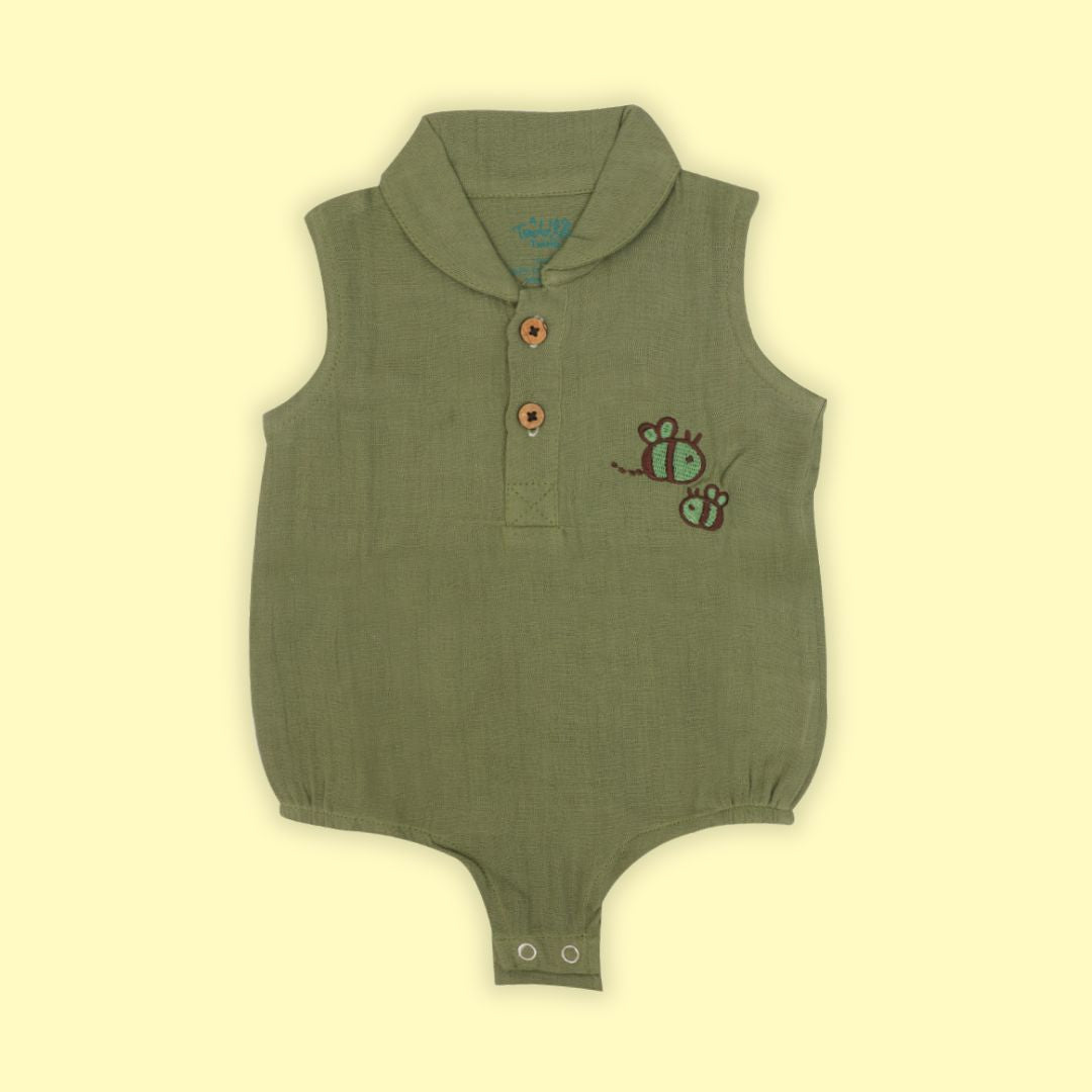 Cinnamon - Muslin Bee Romper for Babies