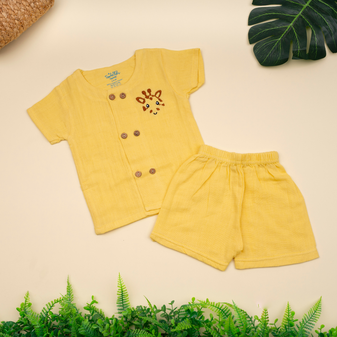 Woofie - Crinkled Muslin Co-ord Set