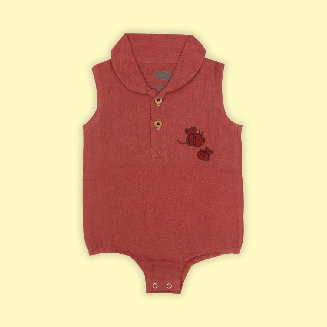 Cinnamon - Muslin Bee Romper for Babies