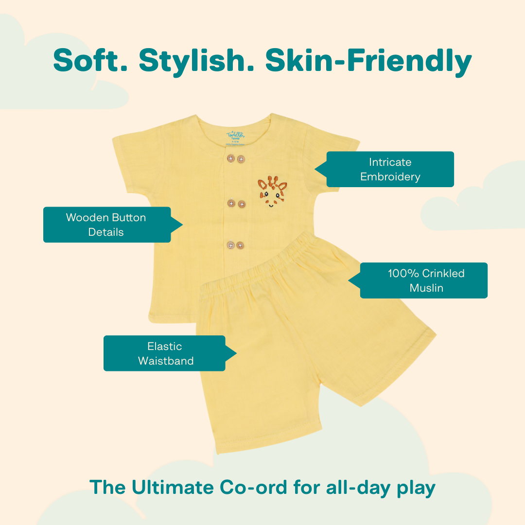 Woofie - Crinkled Muslin Co-ord Set