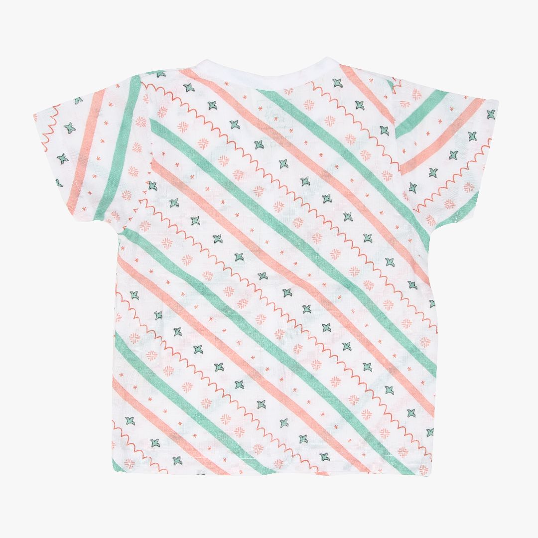 Wood Stripes - Muslin Sleep Suit for babies and kids (Unisex)