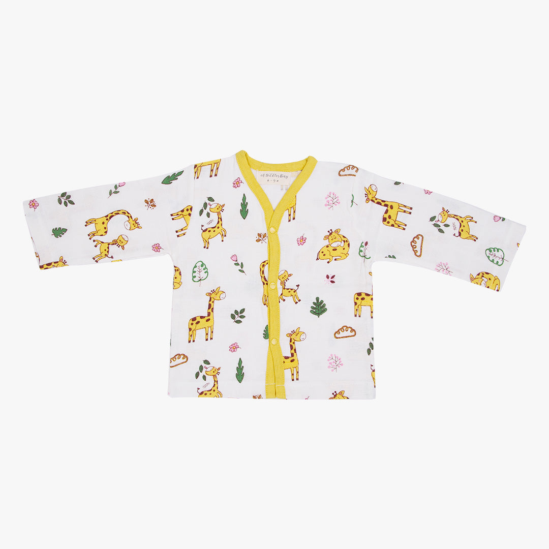 Happy Giraffe Full Sleeve Button Top and Pant