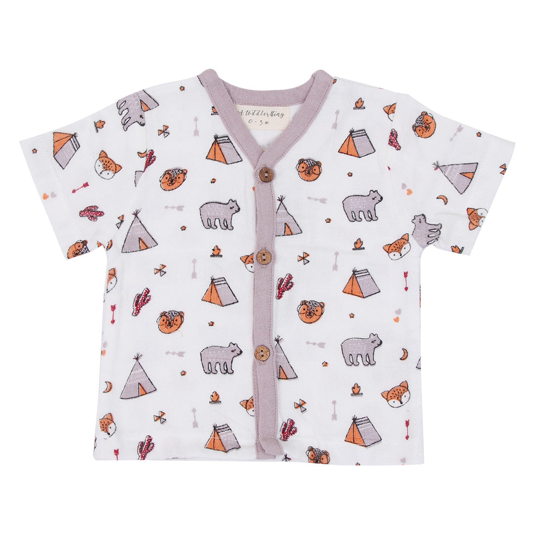 Toddler Tribe Half Sleeve Button Top and Shorts