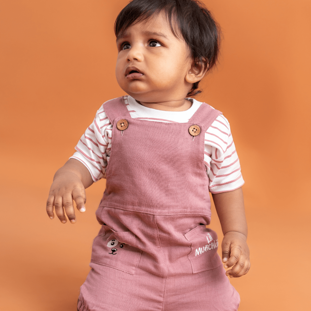 Monkie - Crinkled Muslin Dungarees