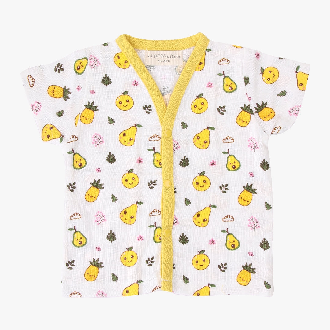 Yellow Mellow Half Sleeve Button Top and Shorts