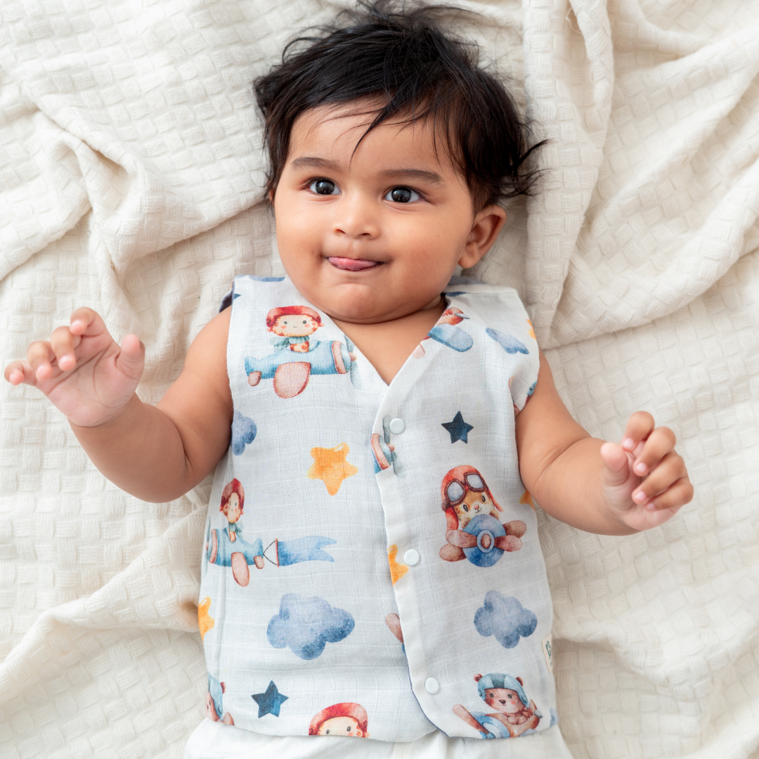 Bon Voyage - Reversible Muslin Jabla (1 piece)