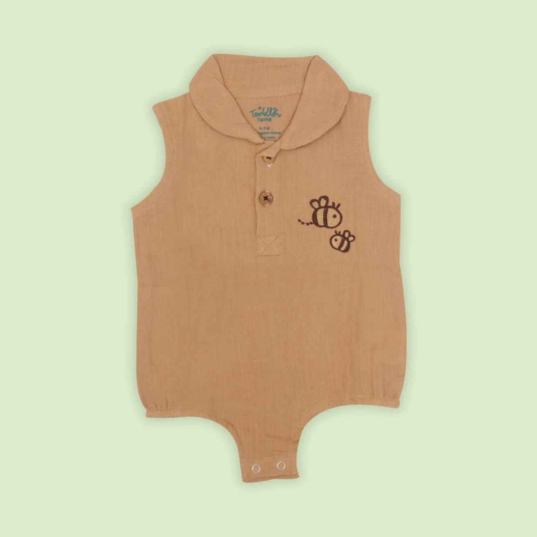 Cinnamon - Muslin Bee Romper for Babies