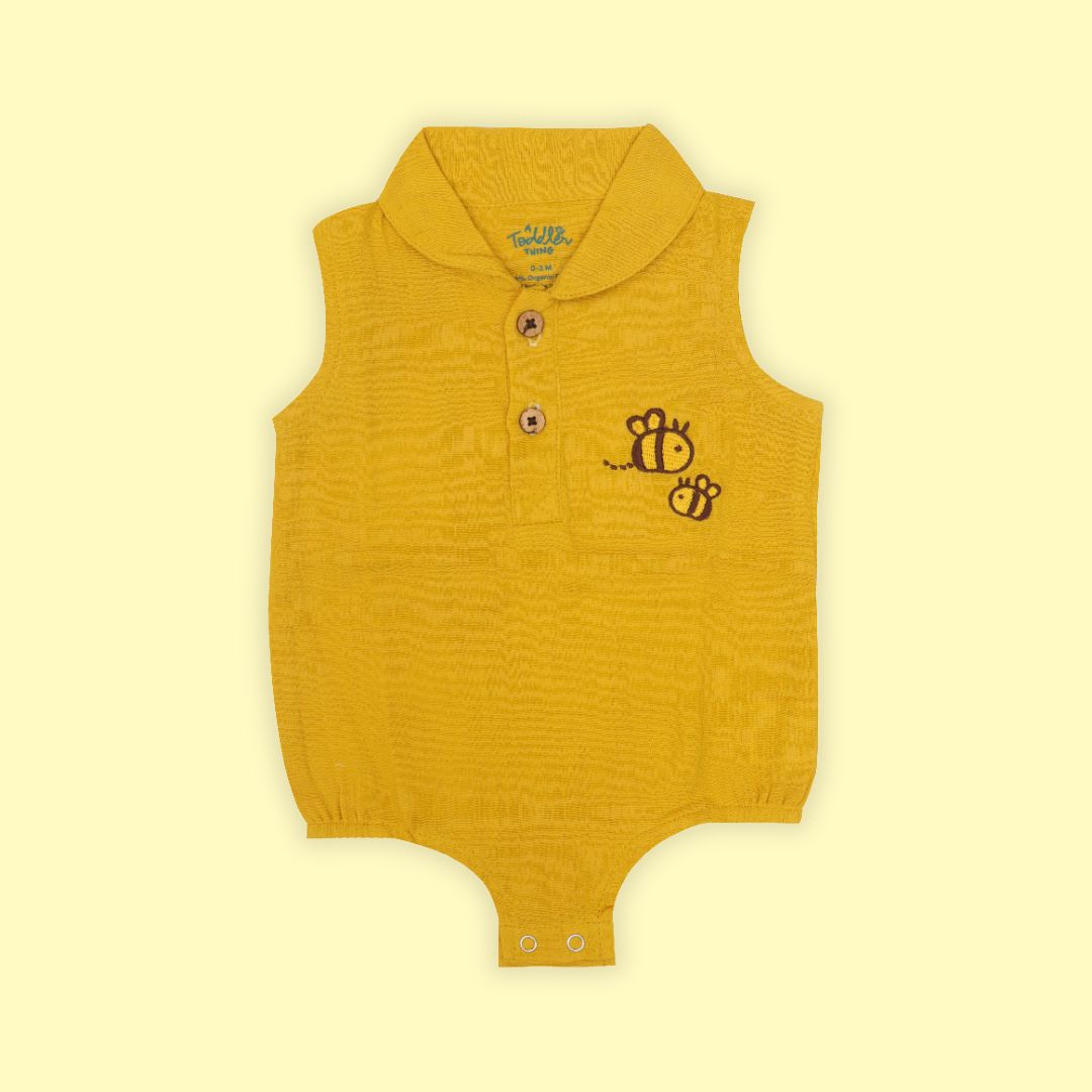 Cinnamon - Muslin Bee Romper for Babies