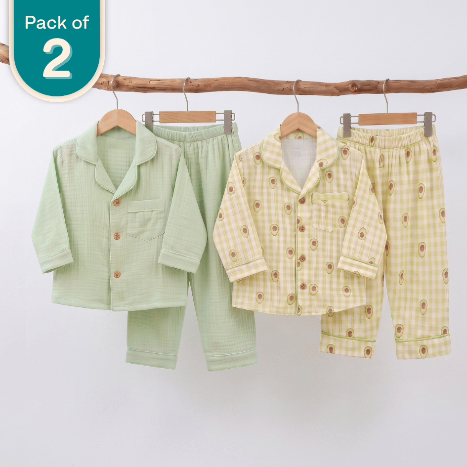 Turtle Dream - Crinkled Muslin Sleepsuit Pack of 2