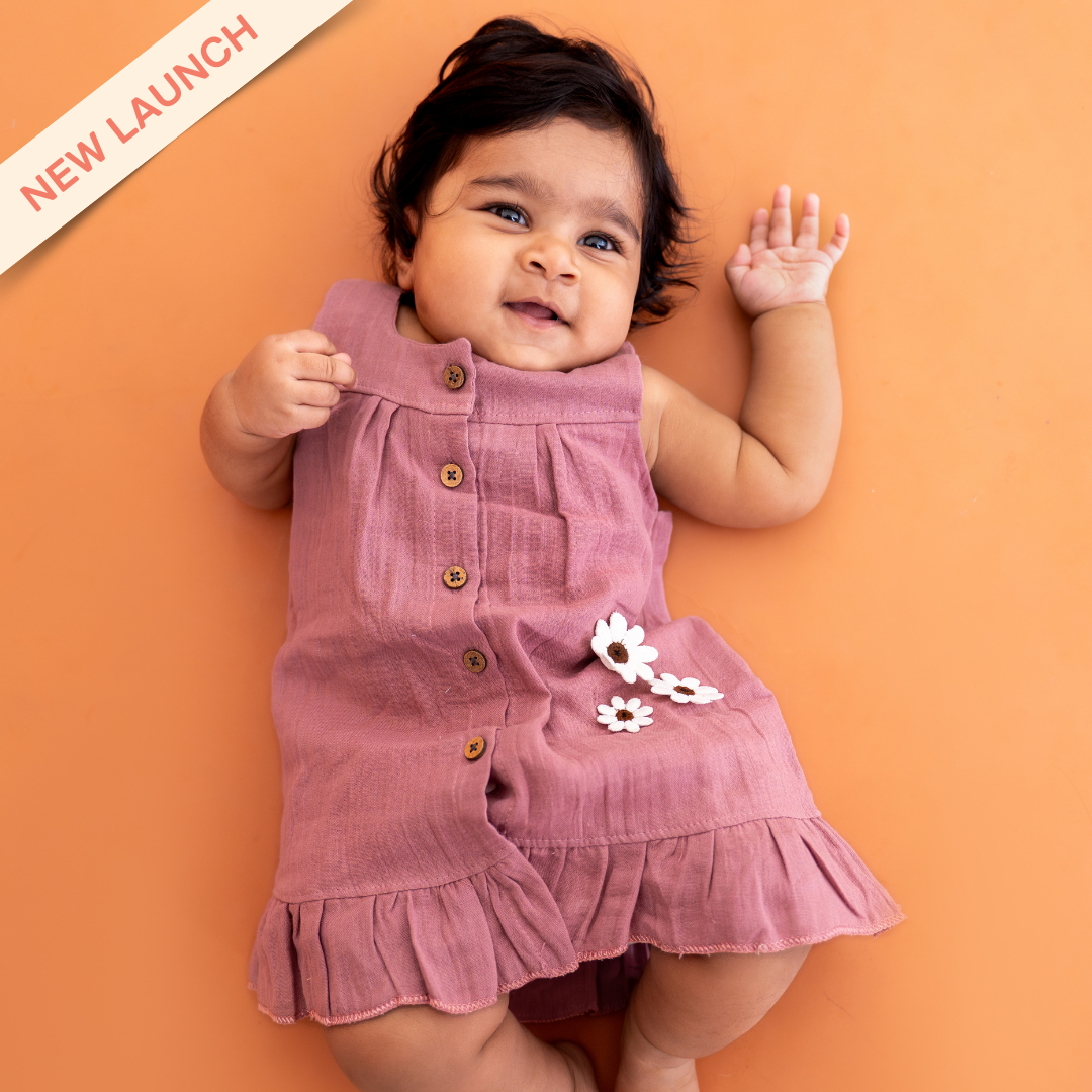 Berry Dust - Crinkled Muslin Sleeveless Frock
