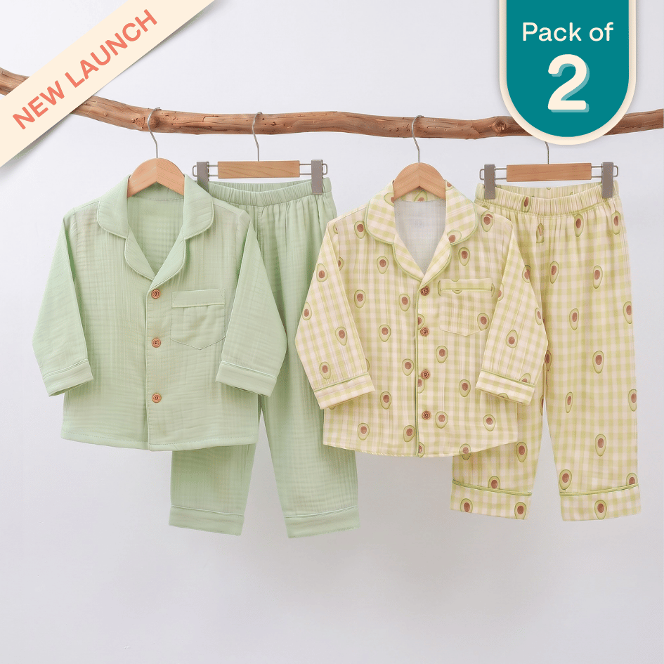 Lemonade Days - Crinkled Muslin Sleepsuit Pack of 2