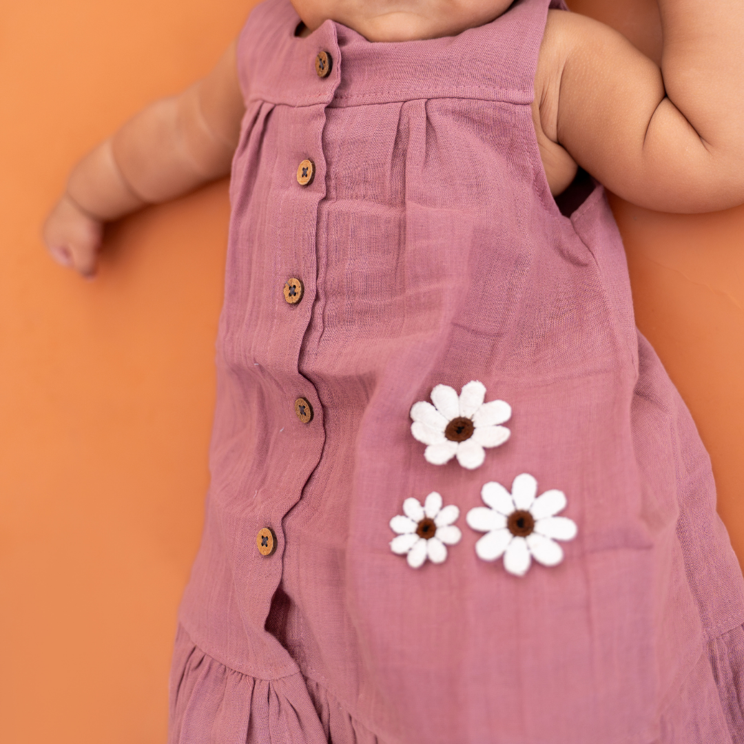 Little Leaf - Crinkled Muslin Sleeveless Frock
