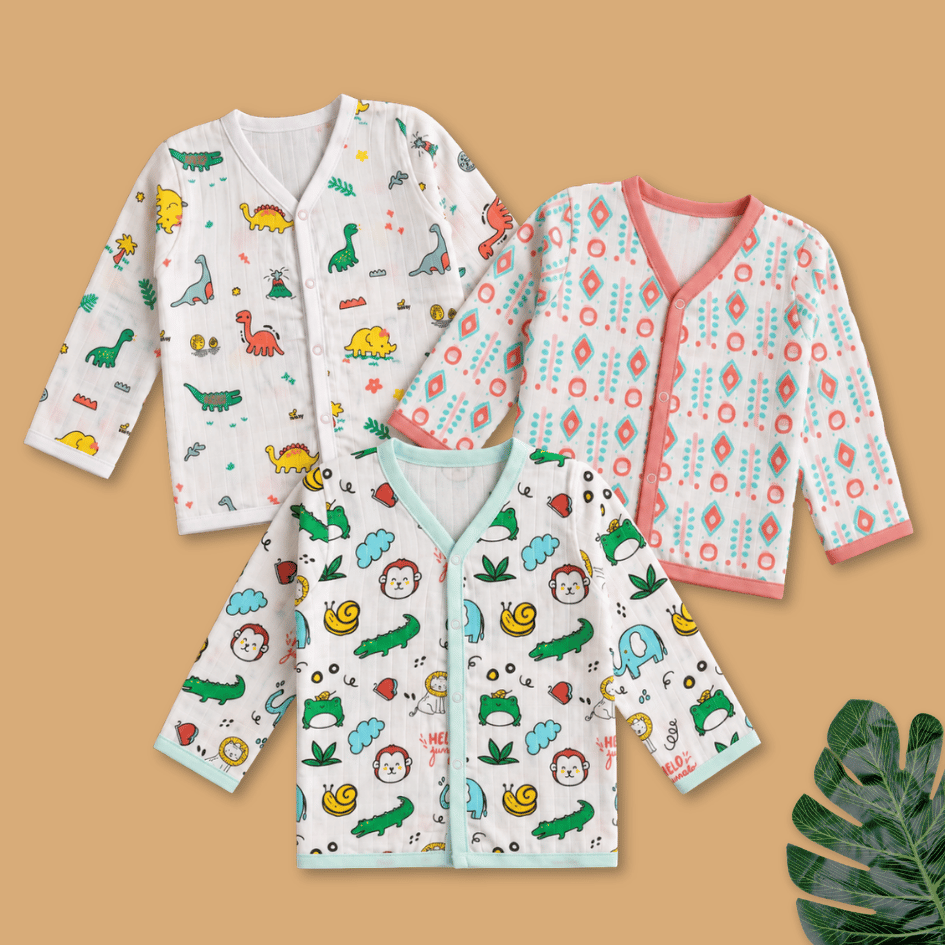 Muslin Full Sleeve Jabla Combo - Pack of 3