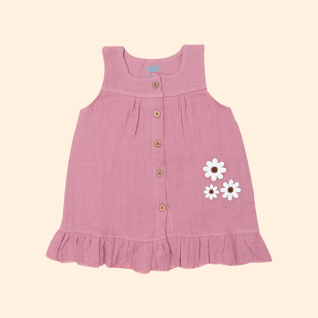 Little Leaf - Crinkled Muslin Sleeveless Frock