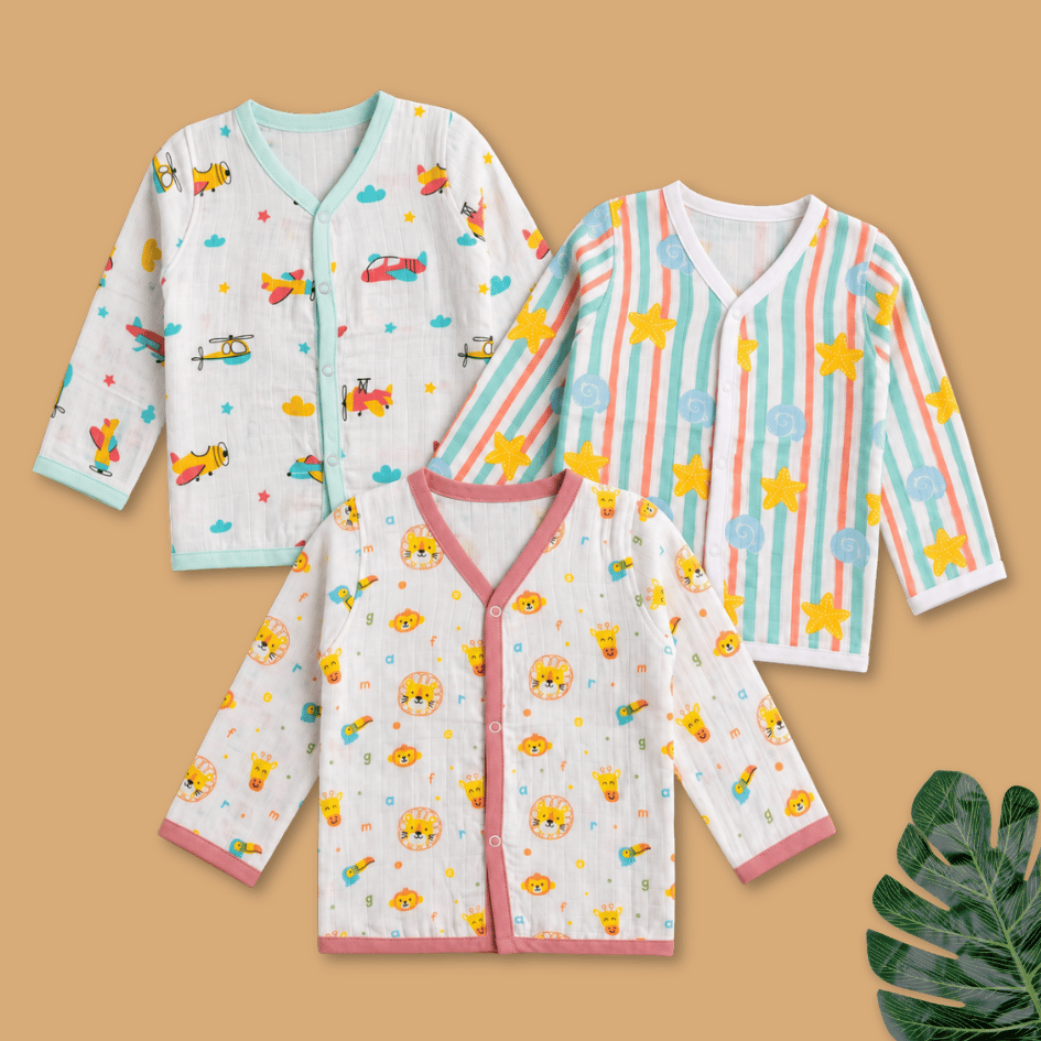 Muslin Full Sleeve Jabla Combo - Pack of 3