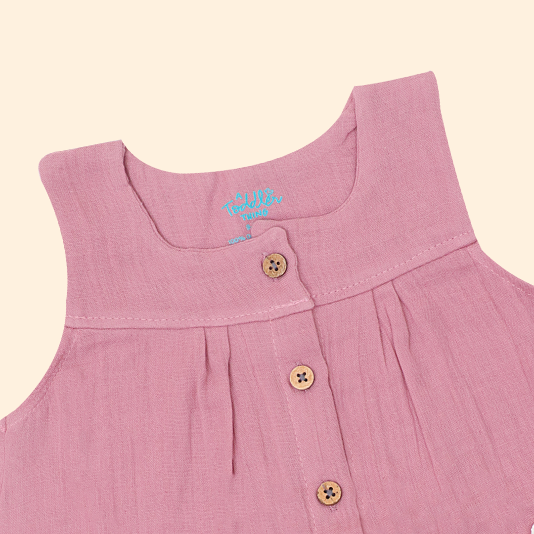 Little Leaf - Crinkled Muslin Sleeveless Frock