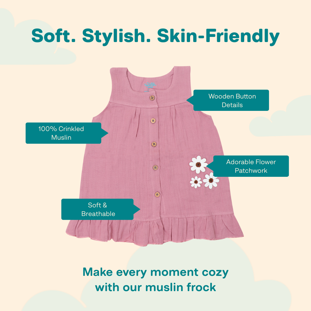 Little Leaf - Crinkled Muslin Sleeveless Frock