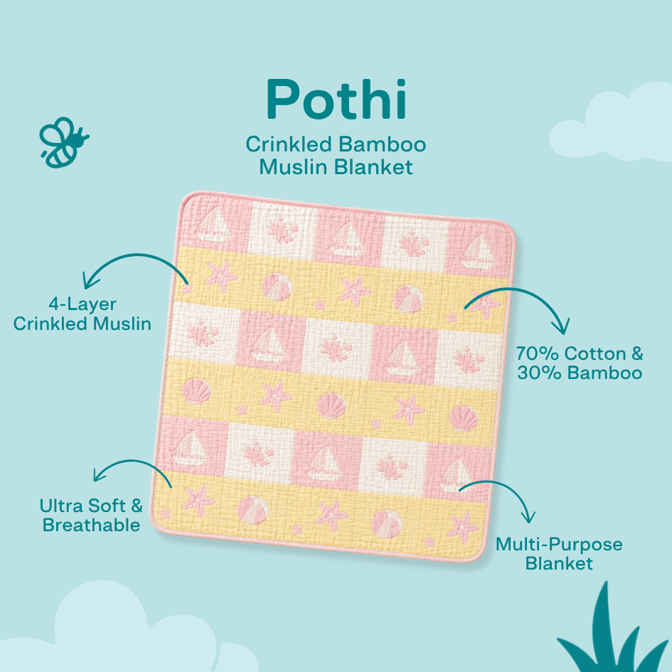 Happy Garden - Crinkled Muslin Bamboo Blanket