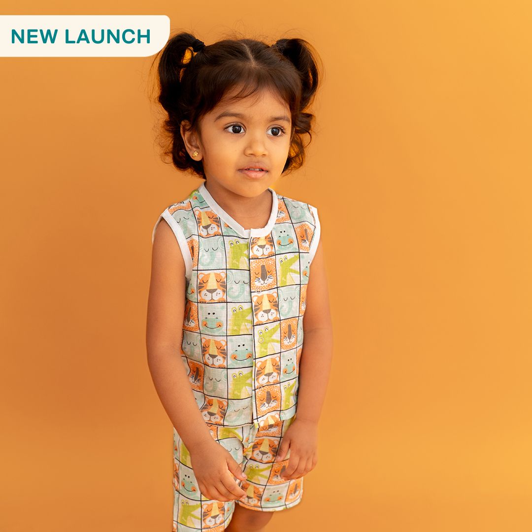 Zoodle Blocks - Muslin Jabla and Shorts for Babies and Toddlers