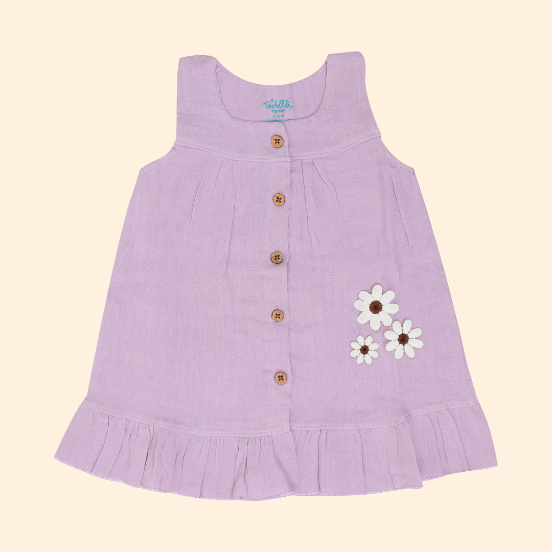 Little Leaf - Crinkled Muslin Sleeveless Frock