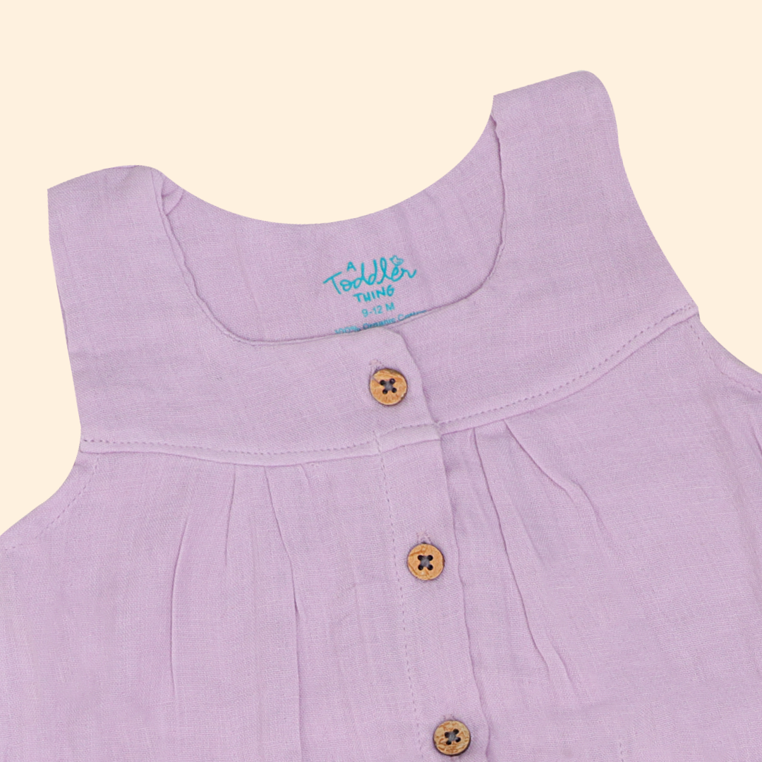 Little Leaf - Crinkled Muslin Sleeveless Frock