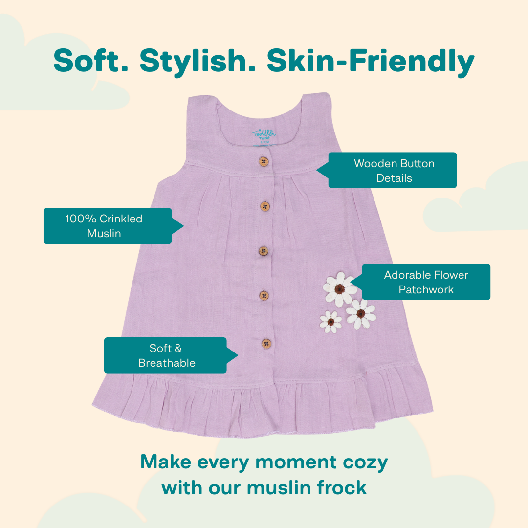 Little Leaf - Crinkled Muslin Sleeveless Frock