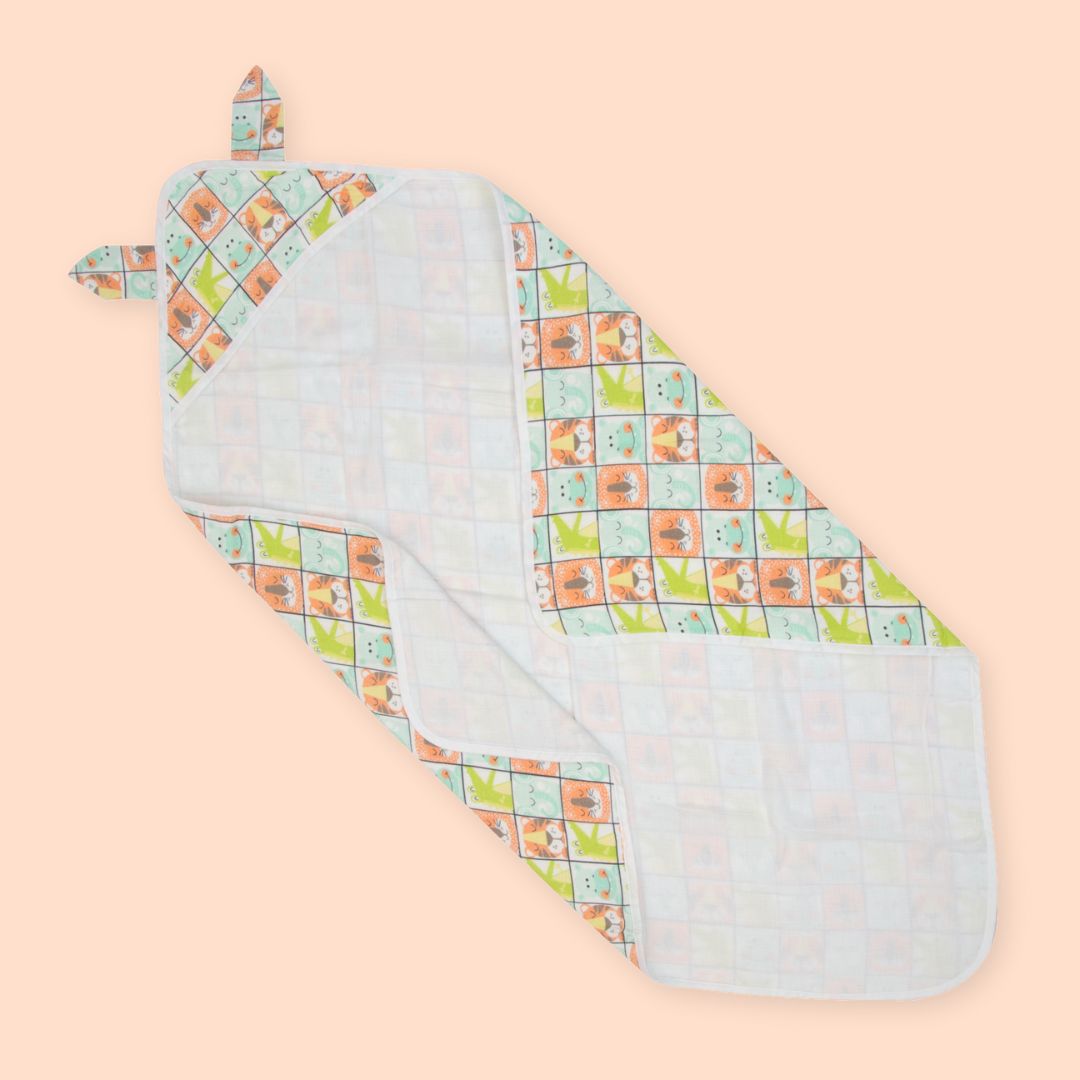 Zoodle Blocks - Muslin Hooded Towels for Babies and Kids