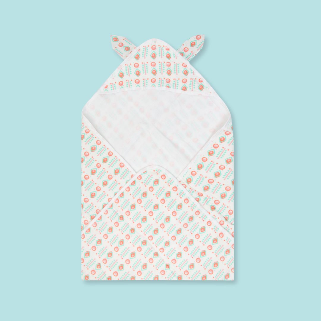 Zoodle Blocks - Muslin Hooded Towels for Babies and Kids