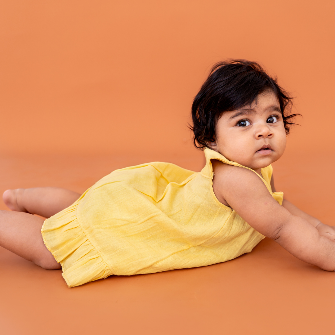 Little Leaf - Crinkled Muslin Sleeveless Frock