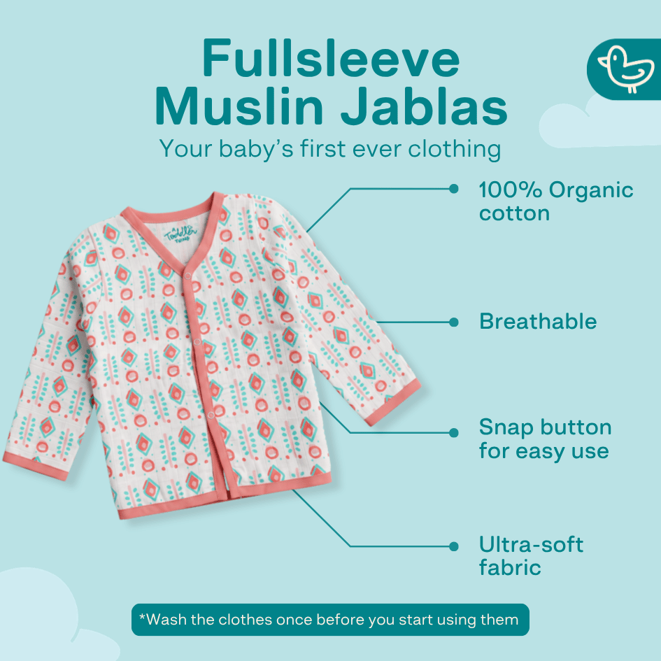 Muslin Full Sleeve Jabla Combo - Pack of 3