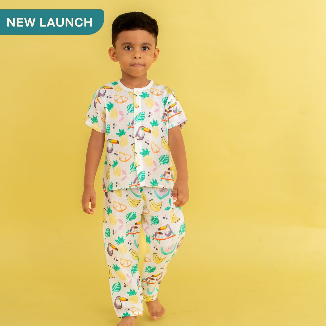 Toucan Punch - Muslin Sleep Suit for babies and kids (Unisex)