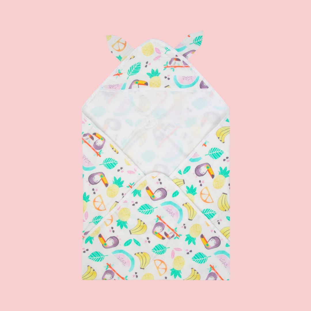 Zoodle Blocks - Muslin Hooded Towels for Babies and Kids