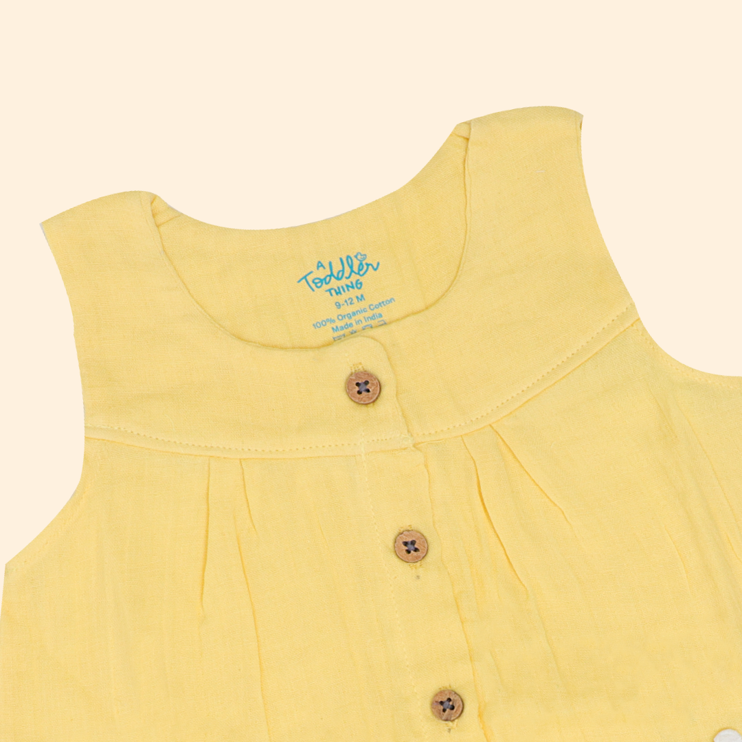 Little Leaf - Crinkled Muslin Sleeveless Frock