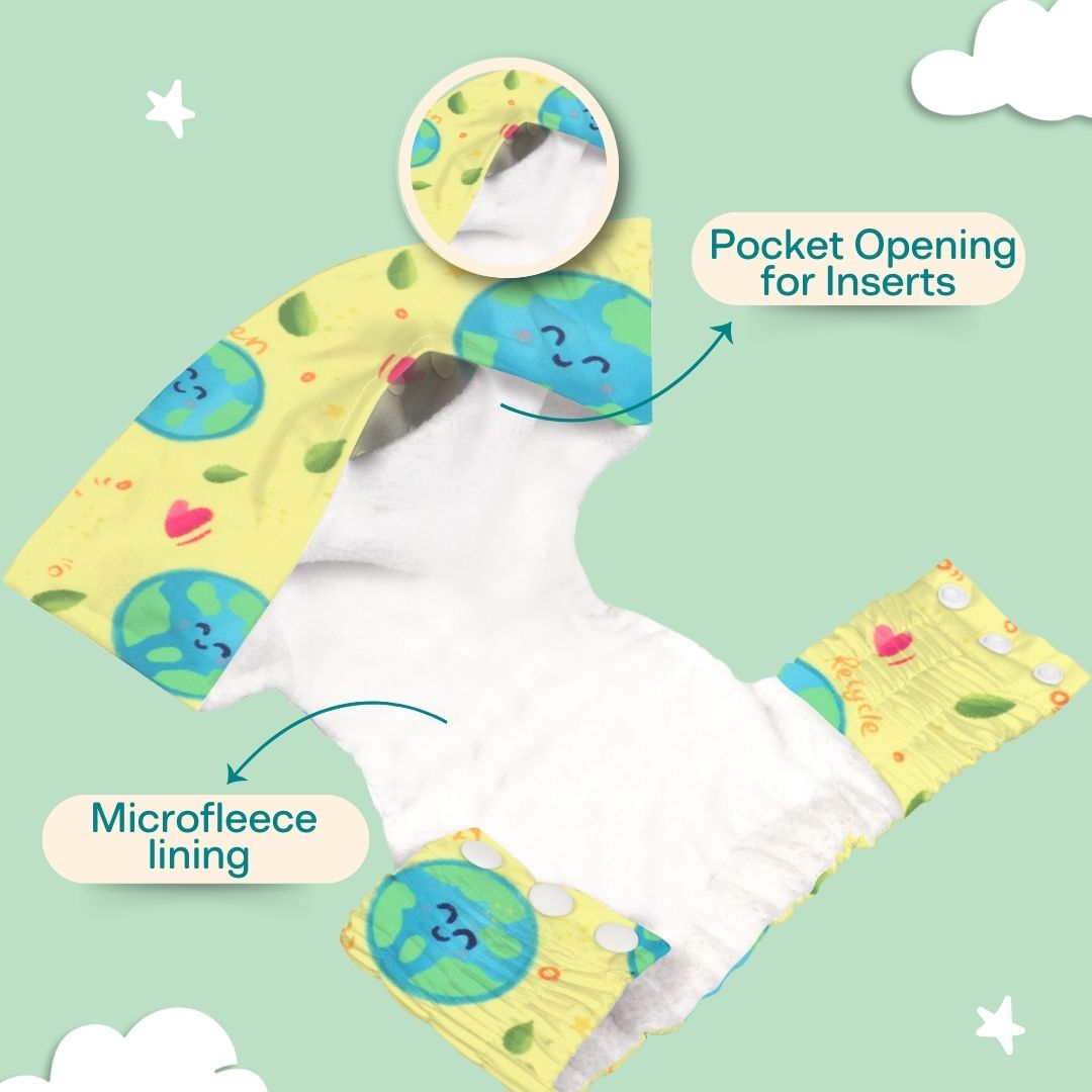 Indigo - Newborn Cloth Diaper 2.0 with 1 cotton Insert (2 kg - 5 kg)
