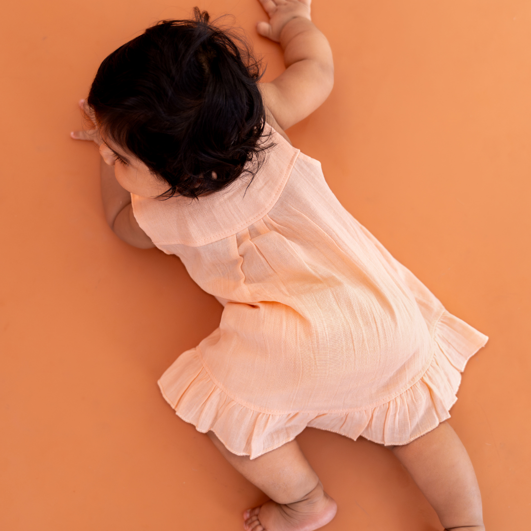 Little Leaf - Crinkled Muslin Sleeveless Frock