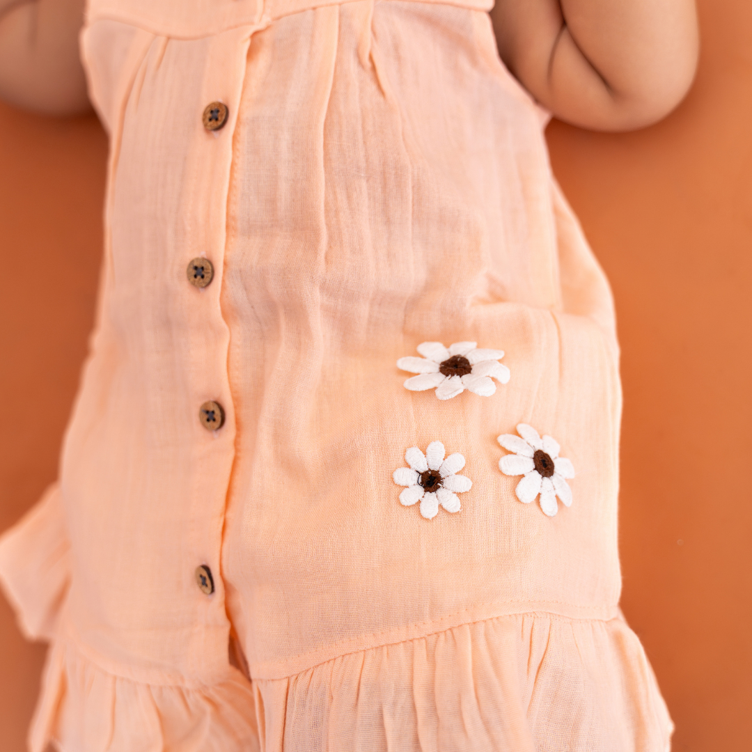 Little Leaf - Crinkled Muslin Sleeveless Frock