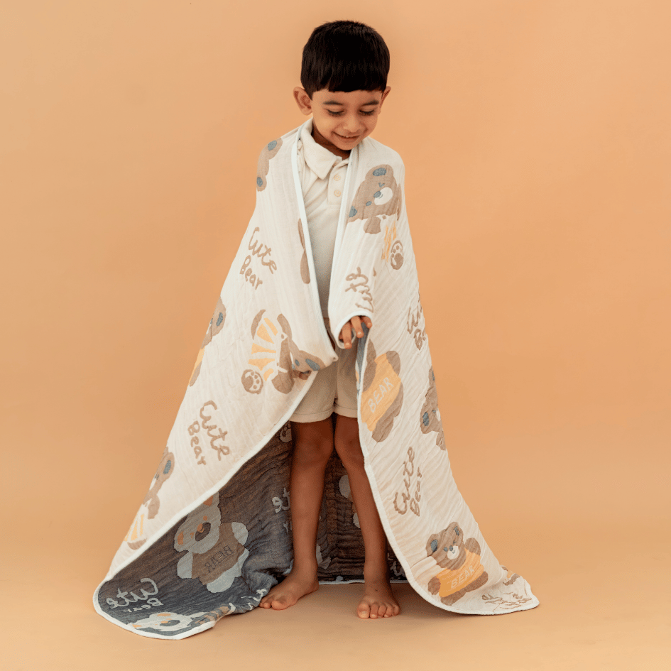 Happy Garden - Crinkled Muslin Bamboo Blanket